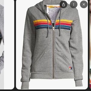 Aviator Nation Heather Grey Zip Hoodie